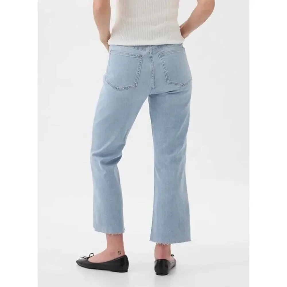Gap Jeans Women 32 14 Tall Blue Denim Light Wash Kick Fit High-Rise Straight NWT